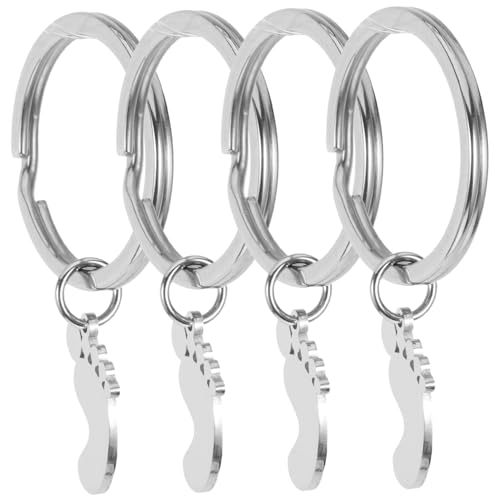Toyvian 4 Stück Fußabdruck Schlüsselanhänger aus Rostfreiem Metall Zarte Langlebige Schlüsselringe als Shower Partygeschenk und Dekorativer Anhänger für Taschen und Rucksäcke Toyvian 4 Stück Fußabdruck Schlüsselanhänger aus Rostfreiem Metall Zarte Langlebige Schlüsselringe als Shower Partygeschenk und Dekorativer Anhänger für Taschen und Rucksäcke von Toyvian