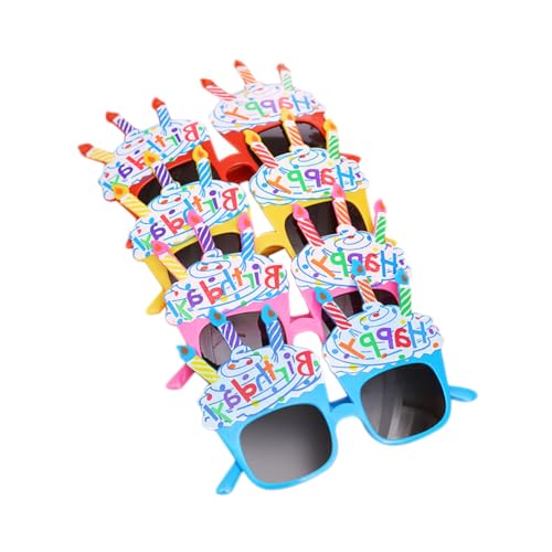 Toyvian Partybrille 4 Stück Brille Gläser Mit Kerzenmuster Bunte Gläser Schnapsgläser Kind Kuchen Dekorativer Spiegel Geburtstag von Toyvian