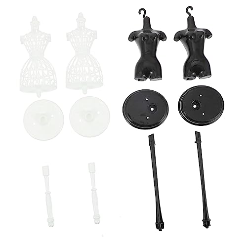 Toyvian 4 Stück Puppenbügel Kleiderbügel Kleiderständer Kleiderständer Schaufensterpuppenständer Schaufensterpuppenständer Schneiderpuppen Zum Nähen Puppenkleiderständer Puppenständer von Toyvian