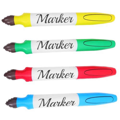 Toyvian 4 Stück Teiliges Set Große Aufblasbare Pvc-markerstifte Bunte Wasserfarben Stifte für Partydeko Foto Requisiten Schulanfang Leicht Tragbar Wiederverwendbar von Toyvian