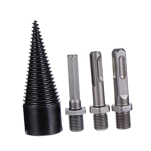 Toyvian 4 Stück Teiliges Set Holzspaltbohrer Hochleistungsbohrer für Holzspaltung Sechskant und Adapter für Effektives Spalten von Feuerholz von Toyvian