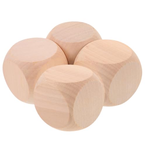 Toyvian 4 Stücke Blanko Holzwürfel 57mm Bastelwürfel Blankowürfel Gebetswürfel Natürliche Würfel Holzblöcke Bauklötze zum Bemalen für Kinder Holzpuzzle DIY Basteln Spielzeug von Toyvian