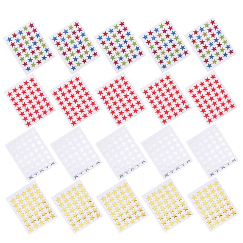 Toyvian 40 Blatt Belohnungssterne Aufkleber Fünfzackige Sternaufkleber und Farben Selbstklebende Sticker für Kindergarten und Schule Toyvian 40 Blatt Belohnungssterne Aufkleber Fünfzackige Sternaufkleber und Farben Selbstklebende Sticker für Kindergarten und Schule von Toyvian