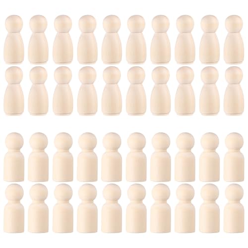 Toyvian 40 Stück Unvollendete Holz-steckpuppen – 3,8 Cm Große Holzfiguren, Holz-steckpuppen zum Basteln, Diy-malen, 2 Verschiedene Formen Toyvian 40 Stück Unvollendete Holz-steckpuppen – 3,8 Cm Große Holzfiguren, Holz-steckpuppen zum Basteln, Diy-malen, 2 Verschiedene Formen von Toyvian