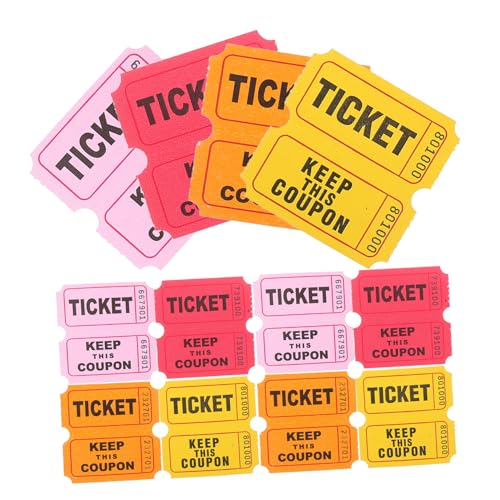 Toyvian 400-Teilige Rolle Los Rosa Hochzeit Geburtstag Party Zirkus Tombola-Tickets Die Karnevalskarte Farbige Tickets Eintrittskarten für den Unterricht Tombola Körbe Spendenaktion Papier von Toyvian
