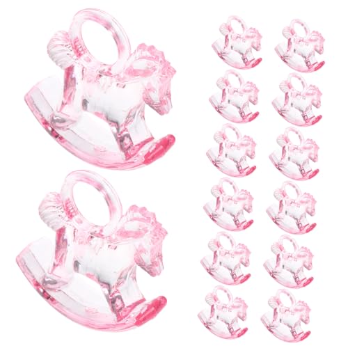Toyvian 48 Stück Teiliges Shower Dekoration Niedliche Schaukelpferd Tischdeko für Babyparty Gender Reveal Vielseitige Partygestaltung Robustes Acrylmaterial für Kreative DIY Projekte von Toyvian
