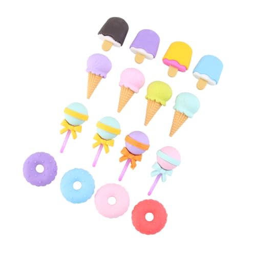 Toyvian 4Stücke Boxen Kreative Cartoon Radiergummis Tierform mit Eiscreme Lollipop Doughnut Lustige Schreibwaren für Schule und Bürobedarf von Toyvian