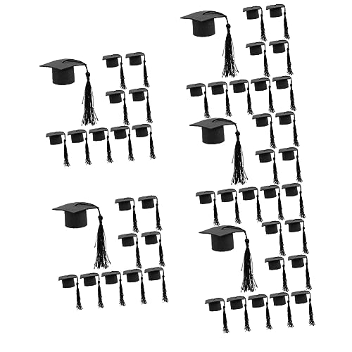 Toyvian 5 Sätze Arzt Hut Dekoration Party Abschlussmütze Dekoration Bachelorhut Kuchen Dekoration Cupcake-dekore Für Den Abschluss Grad Cap Cupcake Topper Vlies 10 Stück * 5 von Toyvian