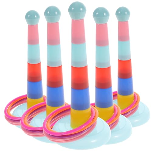 Toyvian 5 Sätze Wurfringe Buntes Interaktives Wurfspiel für Hand Auge Koordination und Bewegung Strapazierfähiges Kinderspielzeug für Drinnen und Draußen Zufällige Farbe Zufällige Farbe von Toyvian