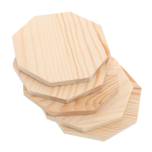 Toyvian 5 Stück Blumentopf Tablett Mini-Blumentopf-Tablett leere Holzuntersetzer Kleiner Pflanzenscoaster DIY -Pflanzen -Untersetzer saftiger Pflanzenhalter hölzern Beige von Toyvian