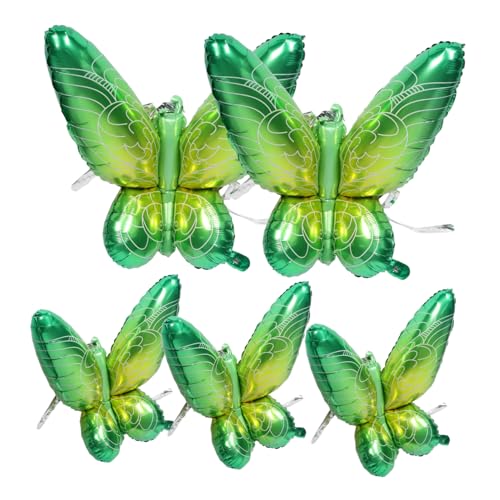 Toyvian 5 Stück Flügel Ballon Schmetterlingsfolienballons Feenhafte Luftballons Ballongirlande Partydekorationen Für Den Innenbereich Luftballons in Schmetterlingsform Green Aluminiumfolie von Toyvian