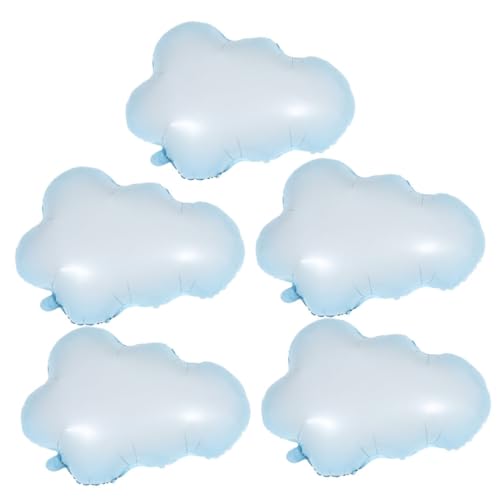 Toyvian 5 Stück Wolkenballon Geburtstag Wolkenfolienballons Dusche Partyzubehör Wolkenförmige Luftballons Aufblasbare Luftballons Wolke Ballons Babyparty Aluminiumfolie Sky-blue von Toyvian