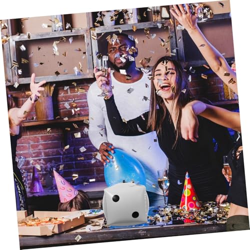 Toyvian 5 Stück Würfel Folienballons Weiß Partydeko Würfel Luftballons für Poker Geburtstag Themenparty Feier Zubehör von Toyvian