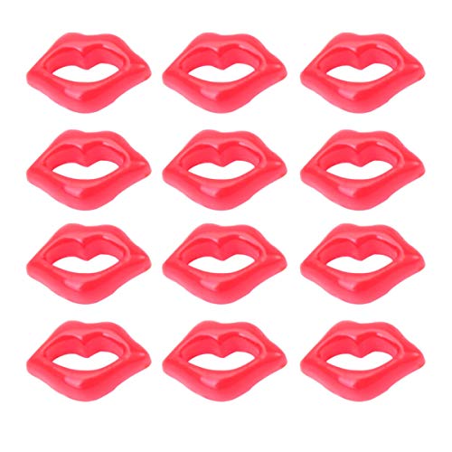 Toyvian 50 Stück Rote Lippen DIY Zubehör Acryl Flatback Kuss Lippen Anhänger Handyhülle Aufkleber Kleidung Zubehör Bastelbedarf für Kunsthandwerk Schmuckherstellung (10Mm) von Toyvian