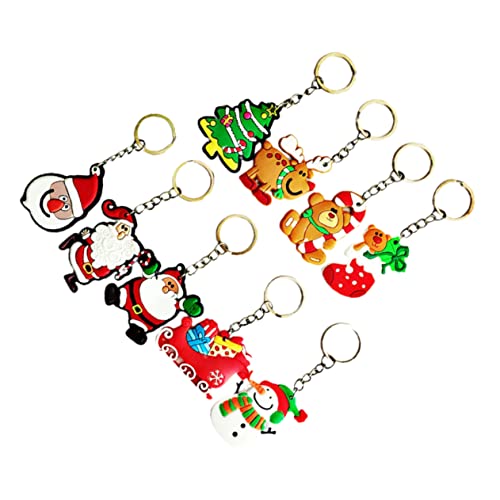 Toyvian 54 Stück Weihnachts-schlüsselanhänger Cartoon-schlüsselringe Für Weihnachtsdekorationen Entzückende Hängende Dekorationen Für Taschen von Toyvian