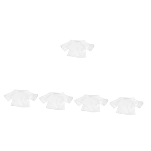 Toyvian 5St Bärenkleidung puppenkleidung Puppen Kleidung puppenzubehör Bezauberndes T-Shirt-Dekor austauschbares Puppen-T-Shirt groß Plüschtier schmücken 35 c Plüschbär Stoff Weiß von Toyvian