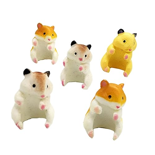Toyvian 5st Mikrotierfiguren Hamster Deko Tiere Hamsterfigur Blumentopffigur Hamster Party Nadelfilz Figur Hamster Mini-urlaubsfigur -gartenfiguren Tortenaufsätze Aus Tier Tasse Haustier von Toyvian