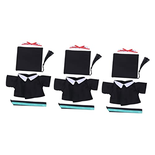 Toyvian 6 STK Spielzeughamster Top-Hat-Kostüm Puppenabschluss 2020 formelle Kleidung Plüschtier Puppen-Abschlusskleid Puppenkleidung Mini Hut Dekorationen Baby Abiturmütze von Toyvian