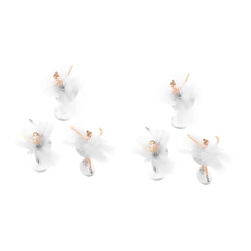 Toyvian 6 Sätze Kuchendekoration Mikro-Landschaftsfigur Ballett Spielzeug Geschenke Ornament geburtstagstorte dekor Partybevorzugung schwarzes und weißes Pulver Plugin PVC von Toyvian