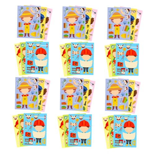 Toyvian 6 Sätze Puzzle Sticker Buntes DIY Bastelset für Kognitiver Fähigkeiten und Feinmotorik für Schule und Zuhause von Toyvian