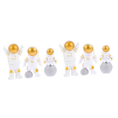 Toyvian 6 Stk Astronauten-ornamente Heimdeko Dekoration Kuchen Spielzeug Pvc von Toyvian