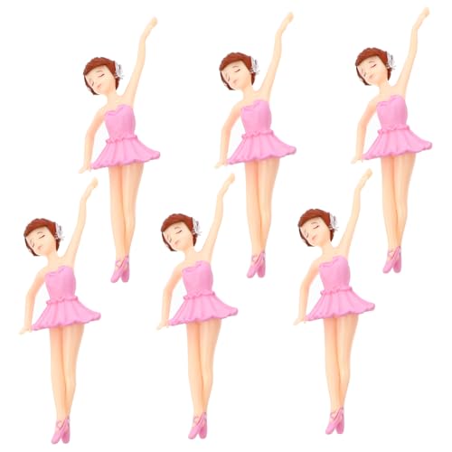 Toyvian 6 Stück Ballettmädchen Schlüsselbund für Mädchen Kuchendeckel selber machen tanzendes Mädchen Ballerina-Partydekorationen Kuchendekorationen für Mädchen Plastik Weiß von Toyvian