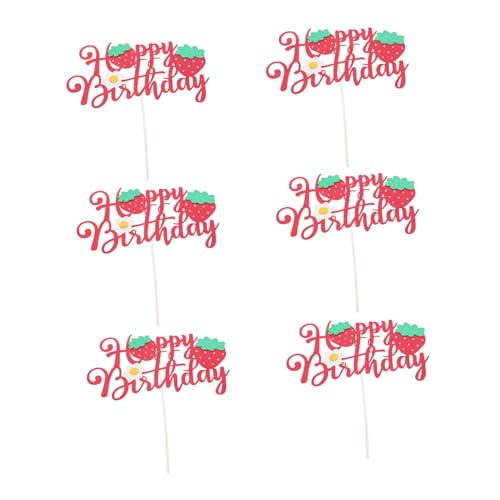 Toyvian 6 Stück Erdbeerkuchendekoration Erster Geburtstag Topper Erdbeer-babyparty-dekorationen Erdbeerpartydekor Geburtstagsfeier Kuchen-banner-topper Fruchtthema Party Rot Hölzern Toyvian 6 Stück Erdbeerkuchendekoration Erster Geburtstag Topper Erdbeer-babyparty-dekorationen Erdbeerpartydekor Geburtstagsfeier Kuchen-banner-topper Fruchtthema Party Rot Hölzern von Toyvian