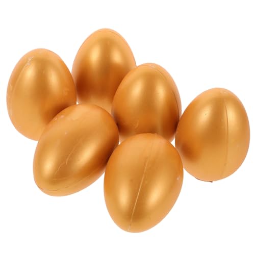 Toyvian 6 Stück Goldenes Eierspielzeug Vor Jumbo Party Fälschung Gefälscht Dekorationen Mini -ei Leere Eier Lotto-eier Leeres Goldenes Ei Liefert Aktivität Eier Gips von Toyvian