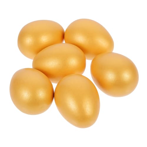 Toyvian 6 Stück Ostern Goldene Eier Osterei- Hennen Eier Legen Lassen Eier Jumbo Osterkorbfüller Ostern Gefüllte Eier Lackierbar Ostereier Leer Schmücken Eier Ornamente Hölzern von Toyvian