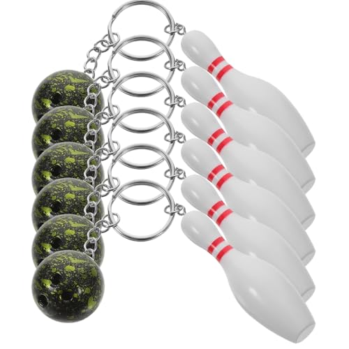 Toyvian 6 Stück Teiliges Bowling Schlüsselanhänger Bowlingkugel und Anhänger Leicht und Kompakt als Rucksackanhänger und Geschenk für Erwachsene Bowling Fans von Toyvian