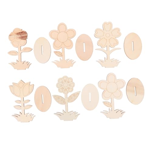 Toyvian 6 Stück Teiliges Unbehandelte Holzblumen für DIY Bastelprojekte Holzornamente zum Bemalen und Dekorieren Leichtgewichtige Holzblumen für Kinderaktivitäten und Schulprojekte von Toyvian