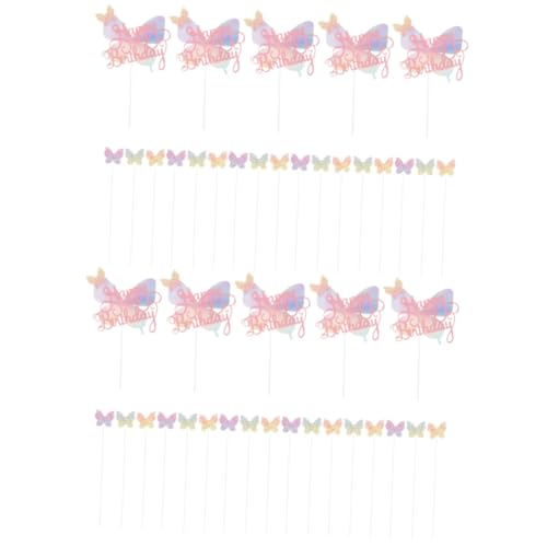 Toyvian 60 Schmetterlingskuchen dekorieren Kucheneinlagen Cupcake-Picks esstisch deko kinder geburtstagsdeko hochzeits deko Tischdekorationen Schmetterlinge Kuchen Topper Kuchendeckel von Toyvian