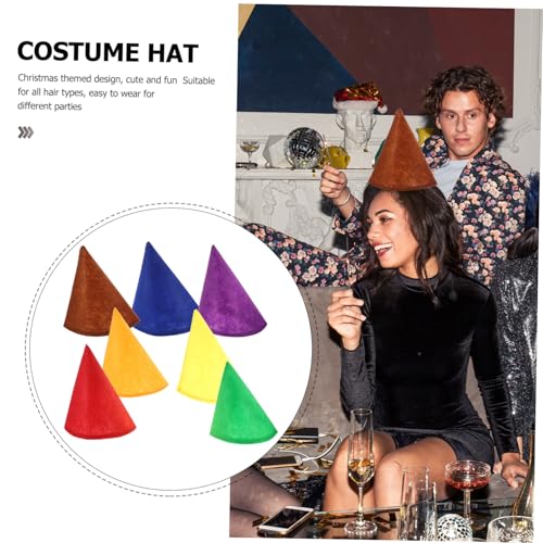 Toyvian 7 Stück Teiliges Zwergen Kostüm Hüte aus Filz Bunte Zipfelmützen für Weihnachten Halloween Fasching und Karneval Weiche Bequeme Partyhüte für Erwachsene und Vielseitig Einsetzbar von Toyvian