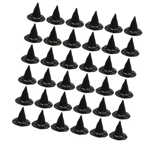 Toyvian 72 Hexenhüte: Halloween-Partygeschenke – Kleine Zaubererhüte für selbstgemachte Partydekorationen – Dekorative Mini-Kunststoffkappen fürs Puppenhaus von Toyvian