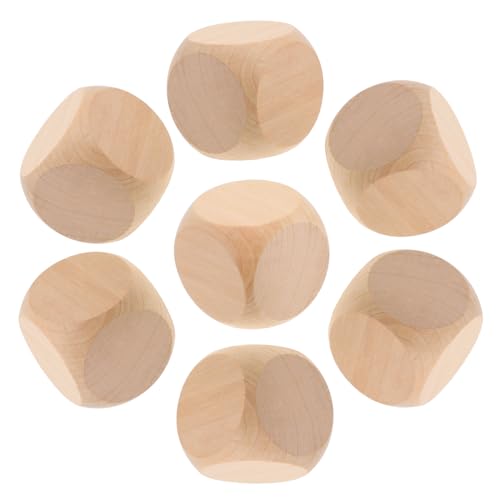 Toyvian 8 Stück Leere Dados Euchre- Farkle Leeres Brettspiel Beige Holz von Toyvian