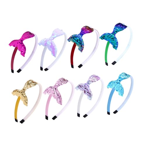 Toyvian 8 Stück Teiliges Meerjungfrau Haarreif mit Schimmernden Pailletten und Eleganten Perlen Rutschfestes Stirnband für Mädchen Sicheres Haarschmuck accessoire für Freizeit und Party von Toyvian