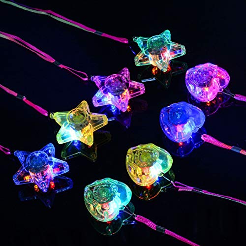 Toyvian 8 x leuchtende Halskette mit herzförmigem LED-Anhänger für Kinder, Hochzeit, Geburtstag, Party, Gastgeschenke, Spielzeug von Toyvian