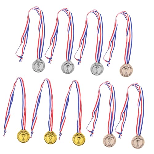 Toyvian 9 Stück Schulmedaillen Trophäe Bronze Medaillen Für Wettbewerbsmedaille Mini Dekorative Medaillen Sportmedaillen Personalisierte Medaillenbügel -anzeige Plastik von Toyvian