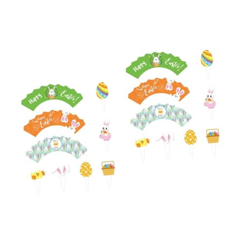 Toyvian 96 Stk osterkuchen topper Cupcake-Topper zum Geburtstag Packpapier Cupcake-Verpackung für Partys osterkuchenverpackung Erdfarben Geschenkpapier Muffin Beschichtung Baby Pappbecher von Toyvian