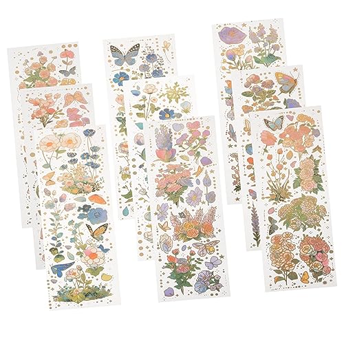 Toyvian 9blätter Vintage Blumen Aufkleber Goldfolie Scrapbook Sticker Für Dekoration Handgefertigte Journaling Supplies Für Scrapbooking Tagebücher Und Toyvian 9blätter Vintage Blumen Aufkleber Goldfolie Scrapbook Sticker Für Dekoration Handgefertigte Journaling Supplies Für Scrapbooking Tagebücher Und von Toyvian