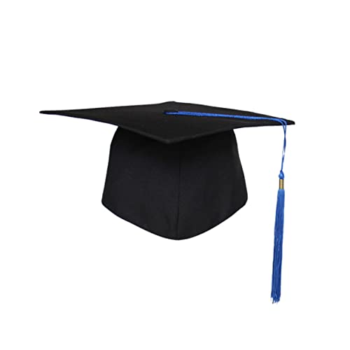 Toyvian Abschluss Doktorhut mit Blauer Quaste aus Stabilem Karton Leichter Graduation Cap für Schüler und Erwachsene Klassische Party-deko und Foto-requisite zur Abschlussfeier von Toyvian