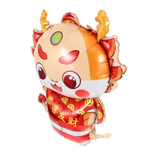 Toyvian Chinesisches Neujahr Folienballon Drache Langlebig Aluminiumfolie Leicht Aufzublasen Festliche Dekoration für Familienfeiern Einkaufszentren Büros Glücksbringer für Party und Fest von Toyvian
