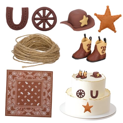 Toyvian Cowboy Cake Topper aus Kunststoff Western Party Deko mit Cowgirl Hut Stiefel Leichte Sichere Tortendekoration für Geburtstags und Shower Feiern Toyvian Cowboy Cake Topper aus Kunststoff Western Party Deko mit Cowgirl Hut Stiefel Leichte Sichere Tortendekoration für Geburtstags und Shower Feiern von Toyvian