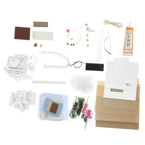 Toyvian DIY Miniaturhaus Bausatz aus Holz Teiliges Puppenhaus Modell Sicherer Holzbausatz für Farbige Handwerksdekoration Kreativität und Koordination von Toyvian