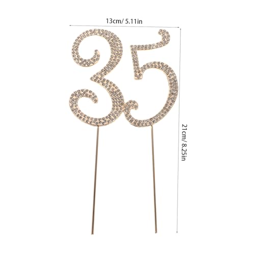 Toyvian Eleganter Geburtstag Cake Topper mit Funkelnden Strasssteinen Glitzernde Party Dekoration für Jubiläen und Besondere Geeignet als Dessert und Cupcake Deko von Toyvian