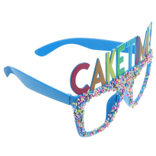 Toyvian Geburtstagsbrille Partybrille Blau Leichte Foto Requisite für Geburtstagsfeier Auffälliges Brillengestell als Partyzubehör für Unvergessliche Fotos und Geschenkideen von Toyvian
