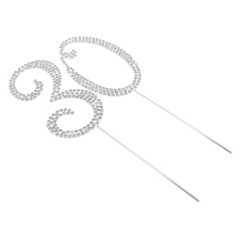 Toyvian Glänzender Zahlen Cake Topper Silber mit Strasssteinen Wiederverwendbare Kuchenstecker für Hochzeit Jahrestag Geburtstag Party Dekoration Nachhaltiges Design Leicht Einzufügen von Toyvian