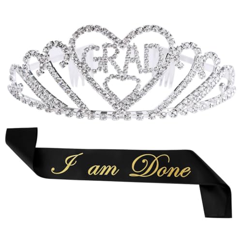 Toyvian Graduation Party Crown und Etiquette Belt mit Funkelnden Strasssteinen Elegantes Teiliges Mädchen Kostümzubehör für Abschlussfeier Krone und Schwarzem Schulterband Stilvoll Toyvian Graduation Party Crown und Etiquette Belt mit Funkelnden Strasssteinen Elegantes Teiliges Mädchen Kostümzubehör für Abschlussfeier Krone und Schwarzem Schulterband Stilvoll von Toyvian