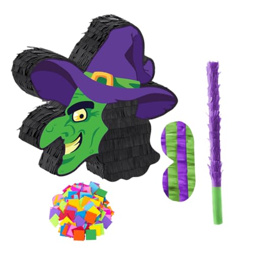 Toyvian Halloween Hexen Pinata mit und Augenbinde Konfetti Mexikanische Party Deko für Erwachsene Interaktives Spiel für Halloween und Geburtstagsfeiern Toyvian Halloween Hexen Pinata mit und Augenbinde Konfetti Mexikanische Party Deko für Erwachsene Interaktives Spiel für Halloween und Geburtstagsfeiern von Toyvian