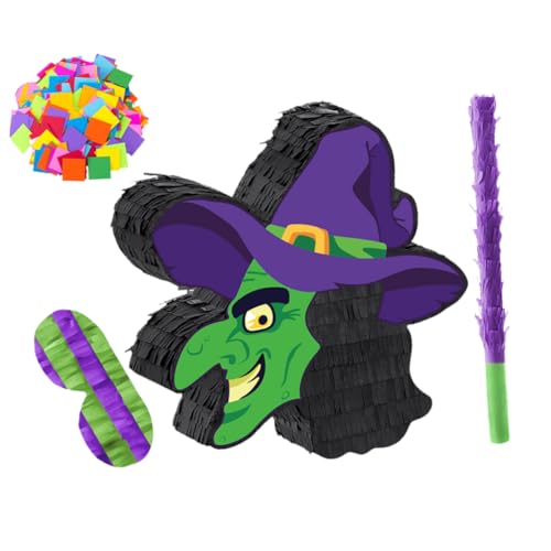 Toyvian Halloween Pinata Hexenmotiv mit Augenbinde und Konfetti Mexikanisches Partyspiel Zubehör Dekorative Halloween Party Deko Interaktives Spiel für Erwachsene Toyvian Halloween Pinata Hexenmotiv mit Augenbinde und Konfetti Mexikanisches Partyspiel Zubehör Dekorative Halloween Party Deko Interaktives Spiel für Erwachsene von Toyvian
